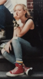 Janice, age 17, on a stoop on Washington Square North