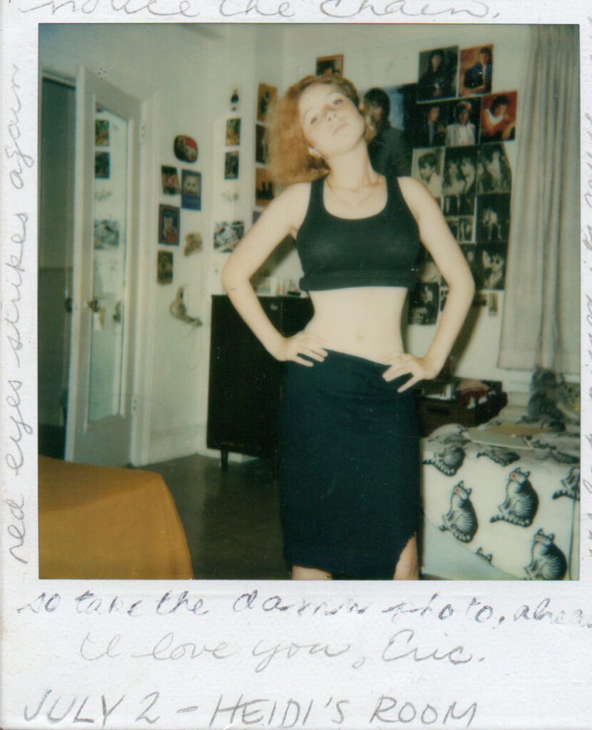 Polaroid of scantily dressed Janice in the JCCA group home, 1985