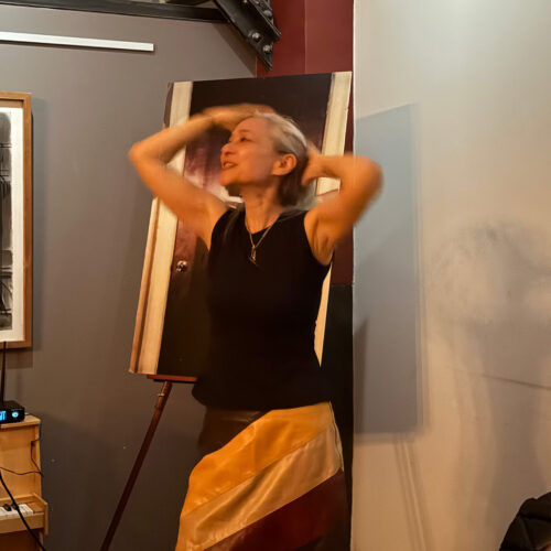 Hilary Gray reading poetry